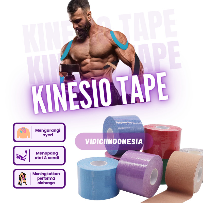 Kinesio Tape Plester Cedera Otot Olahraga Taping Kaki Lutut Bahu Kinesiology Tape