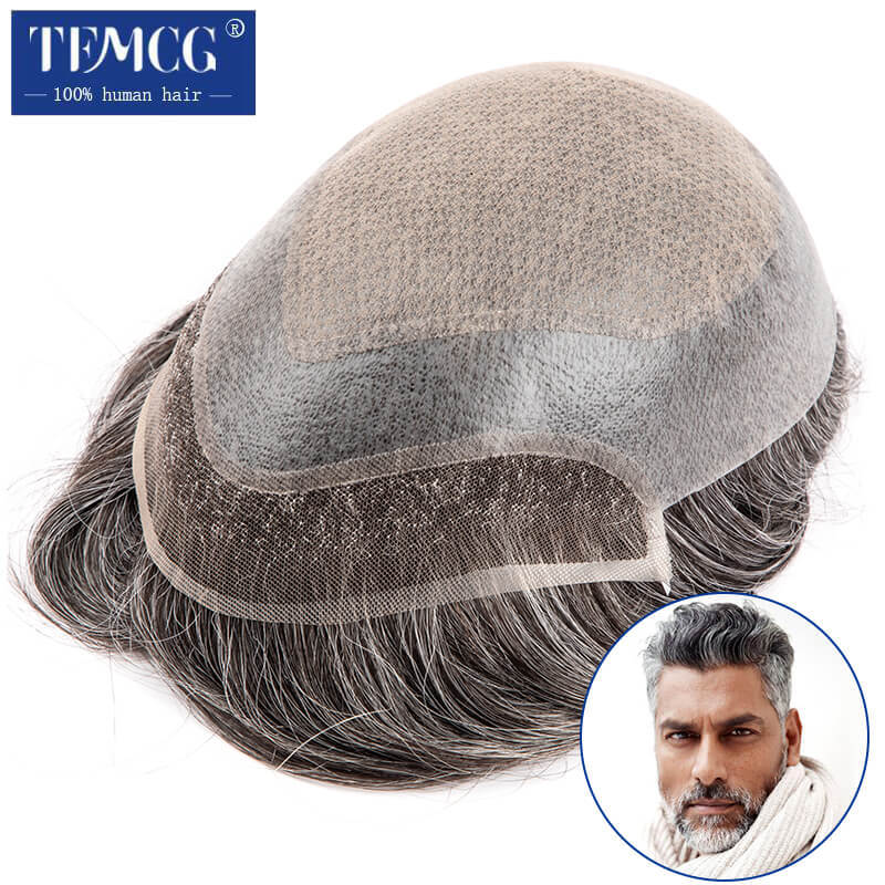 Male Hair Prosthesis  Lace Front &Skin Base and amond Lace top Wig For Men 100% Human Hair Replaceme