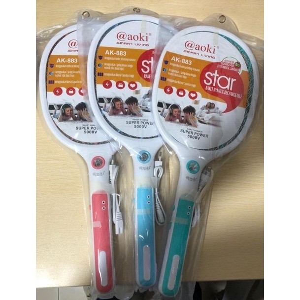 Raket Nyamuk Aoki-883 / Raket nyamuk Charger / raket nyamuk cas / raket nyamuk murah / raket nyamuk 
