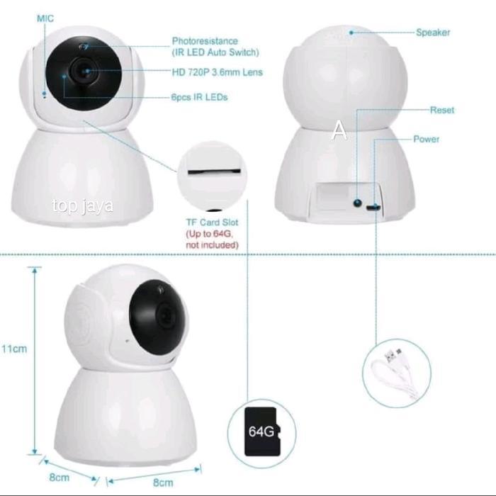 Jenn shop_ Snowman IP Camera 1080P CCTV V380 Pro Cam Kamera Wireless Wifi dengan Audio Dua Arah dan 
