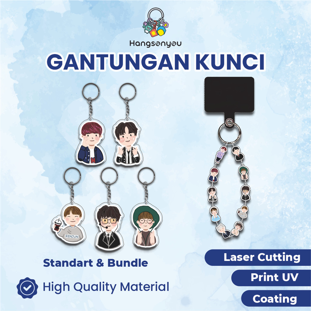 Premium Gantungan Kunci Ganci Keychain Acrylic NCT Dream Chibi Anti Banting Untuk Tas Kunci Motor Mo