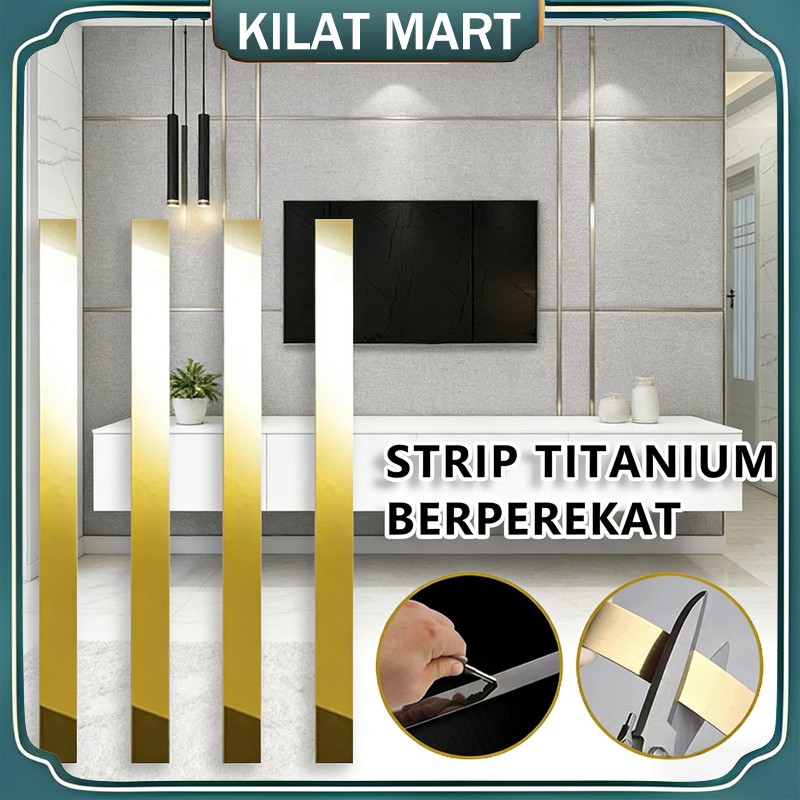 List Plat Strip Mirror Gold Stainless 20MM 30mm 40mm / Emas List Plat Strip Mirror / 3M List Plat St