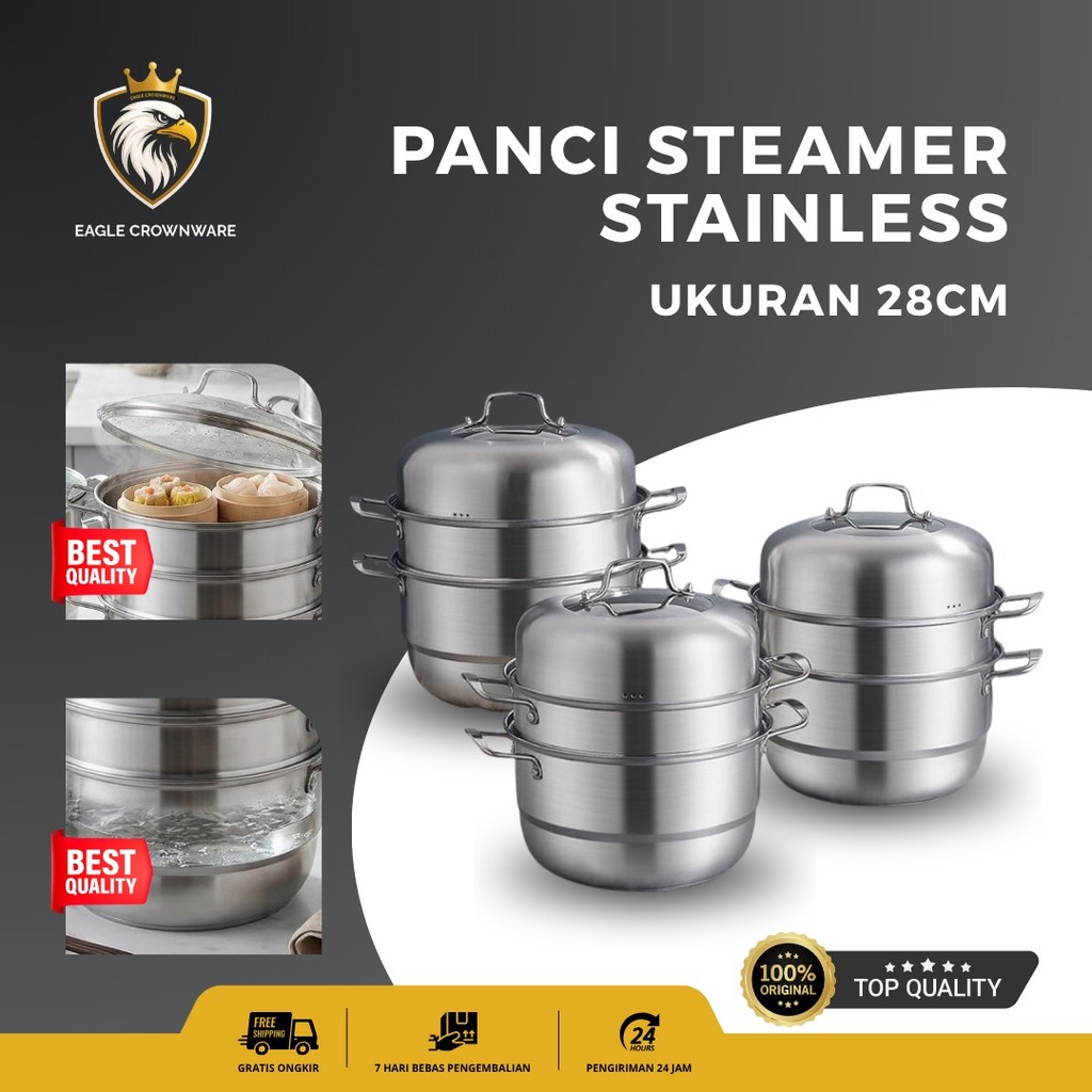 Panci Stainless Steel Tebal Panci Bakso Jumbo Stockpot Panci Susu Stainless