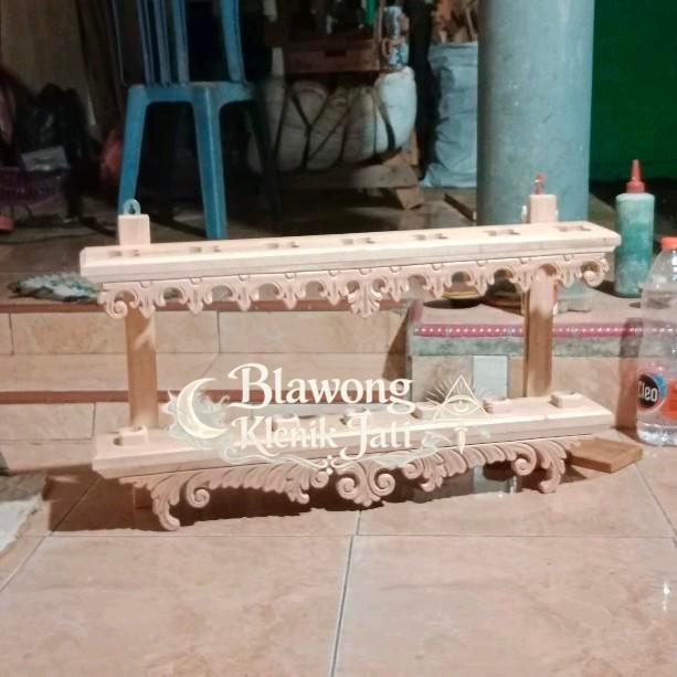 Tempat Keris Kayu Jati Isi 7 Multifungsi Blawong Jagrak Duduk - JATI, Mentahan