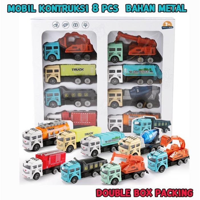 Mainan Anak Set Mobil Diecast Konstruksi ~ DIECAST METAL CONSTRUCTION - Konstruksi 8pcs