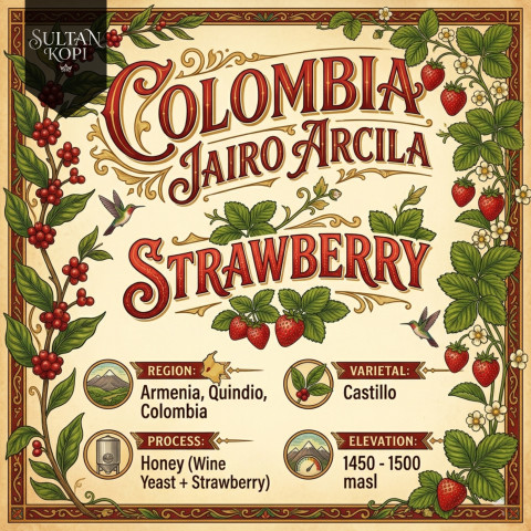 Colombia Jairo Arcila Strawberry Green Bean Import 500 Gr | Specialty Soffee Beans