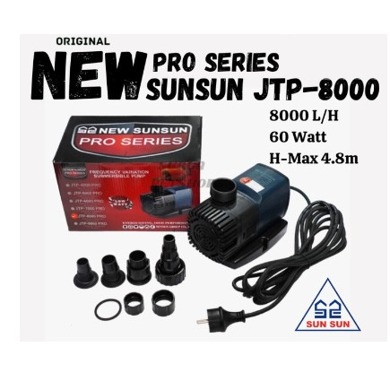 NEW SUNSUN PRO JTP8000/JTP 8000 Pompa/Pumpa Celup Kolam Ikan Low Watt ORIGINAL