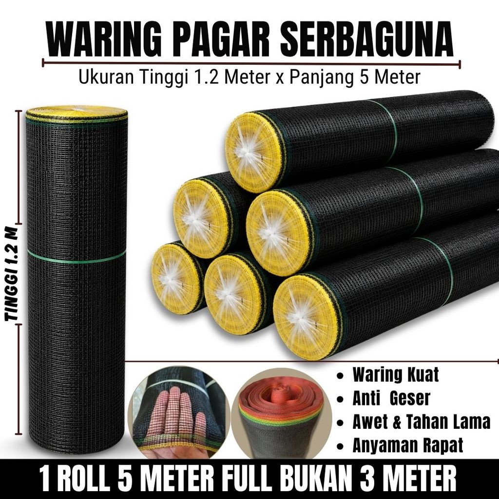 WARING JARING PAGAR TANAMAN PAGAR AYAM PANJANG 5 METER X TINGGI 1,2 METER JARING WARING ANYAMAN RAPI