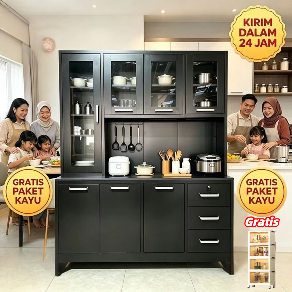Belanja Rak Dapur, Bonus Lemari Plastik-Kitchen Set / Kabinet Dapur/Lemari Dapur / Rak Dapur / Lemar