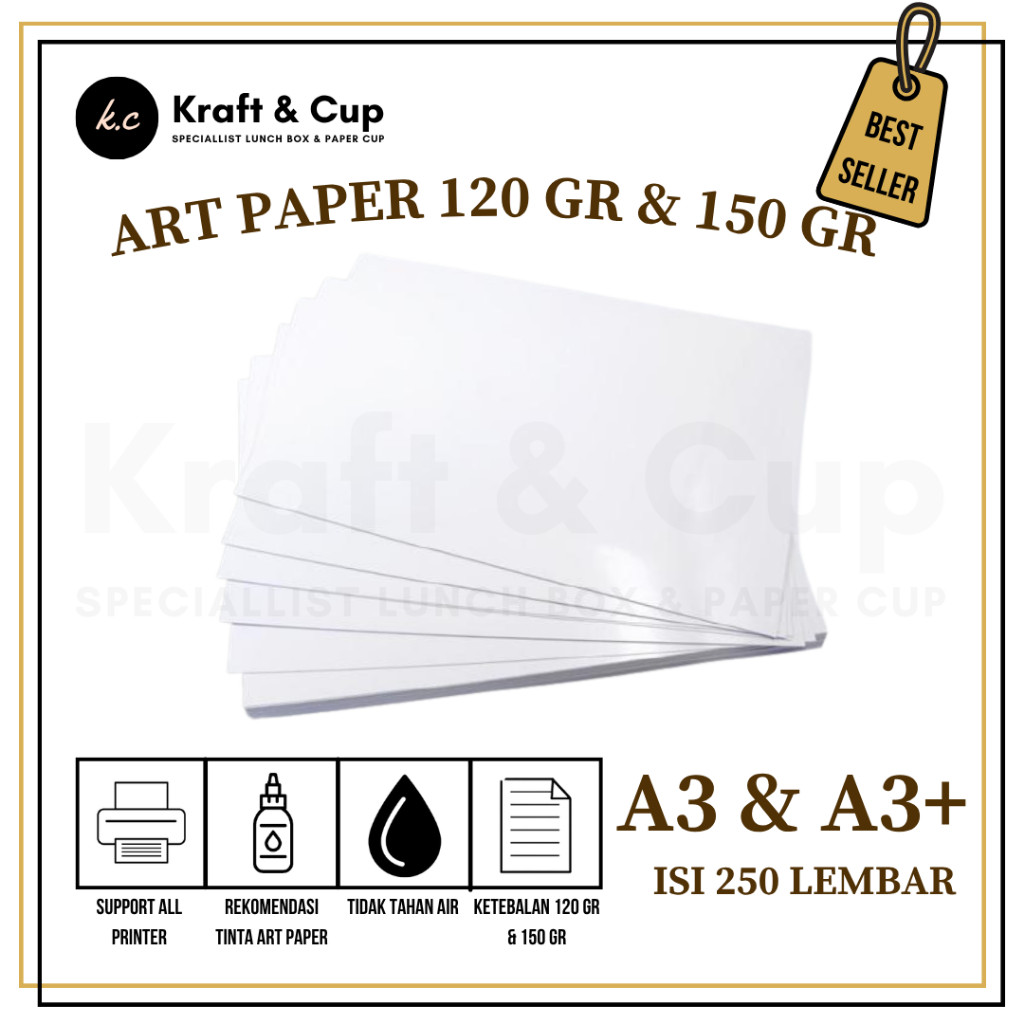 [250 LBR] Kertas Art Paper A3 & A3Plus 120 & 150 gsm Kertas A3 & A3Plus Art Paper 120 & 150 gsm