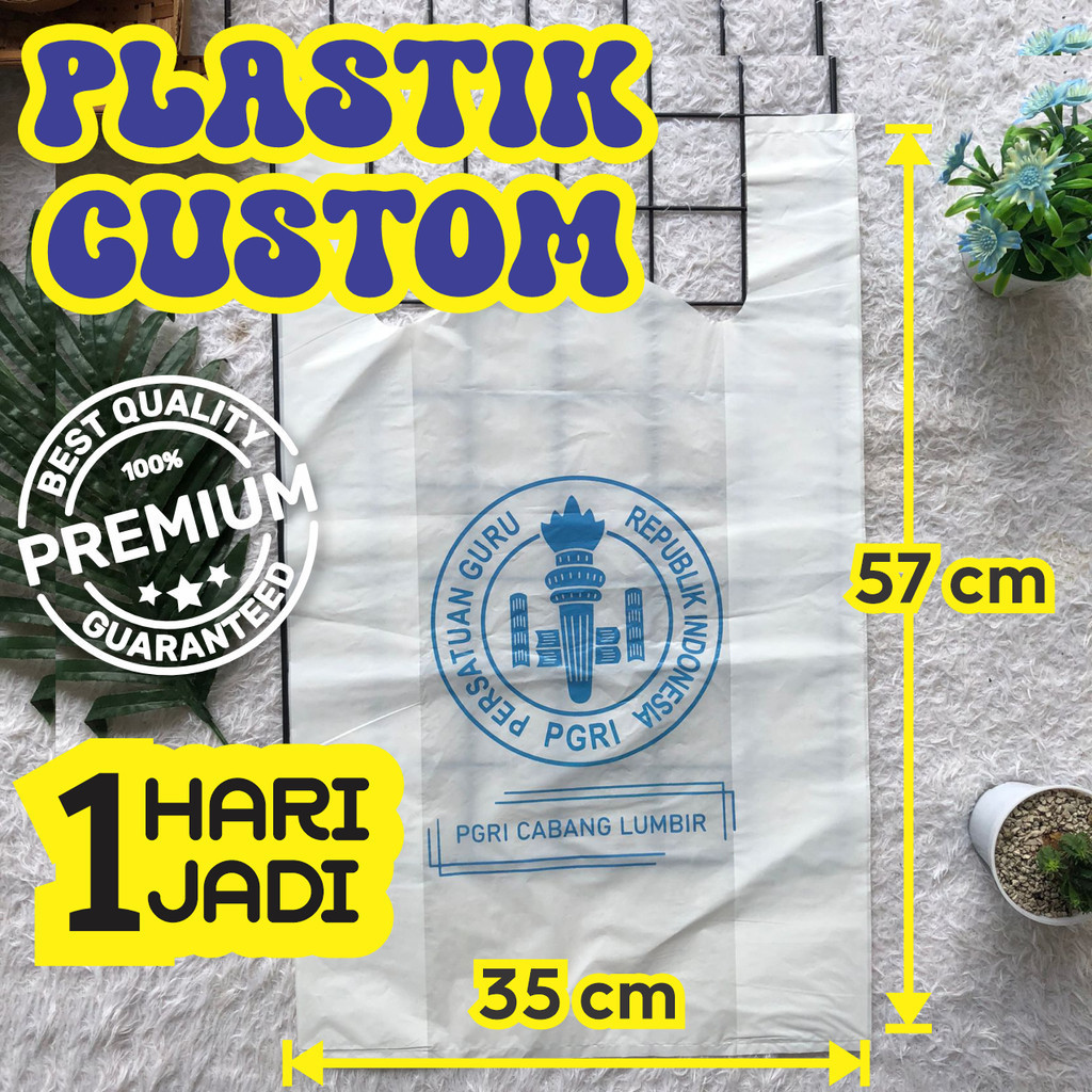 Kantong Kresek Sablon 35 x 57 x 15 cm CUSTOM LOGO FREE DESIGN