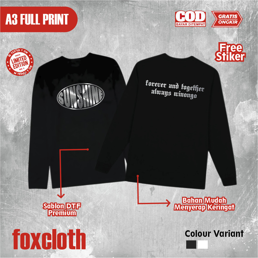 KAOS LENGAN PANJANG PSHW FOREVER AND TOGETHER ALWAYS WINONGO T-SHIRT LONGSLEEVE PSHW - KAOS LENGAN T