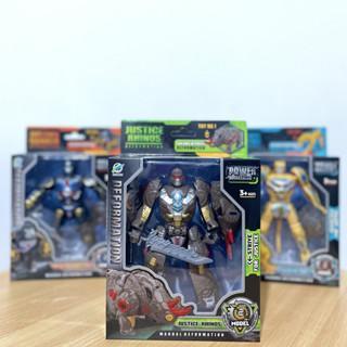 Mainan Anak Transform Robot Justice Animal Cheetah Lion Rhino Gorilla Robot berubah bentuk menjadi H