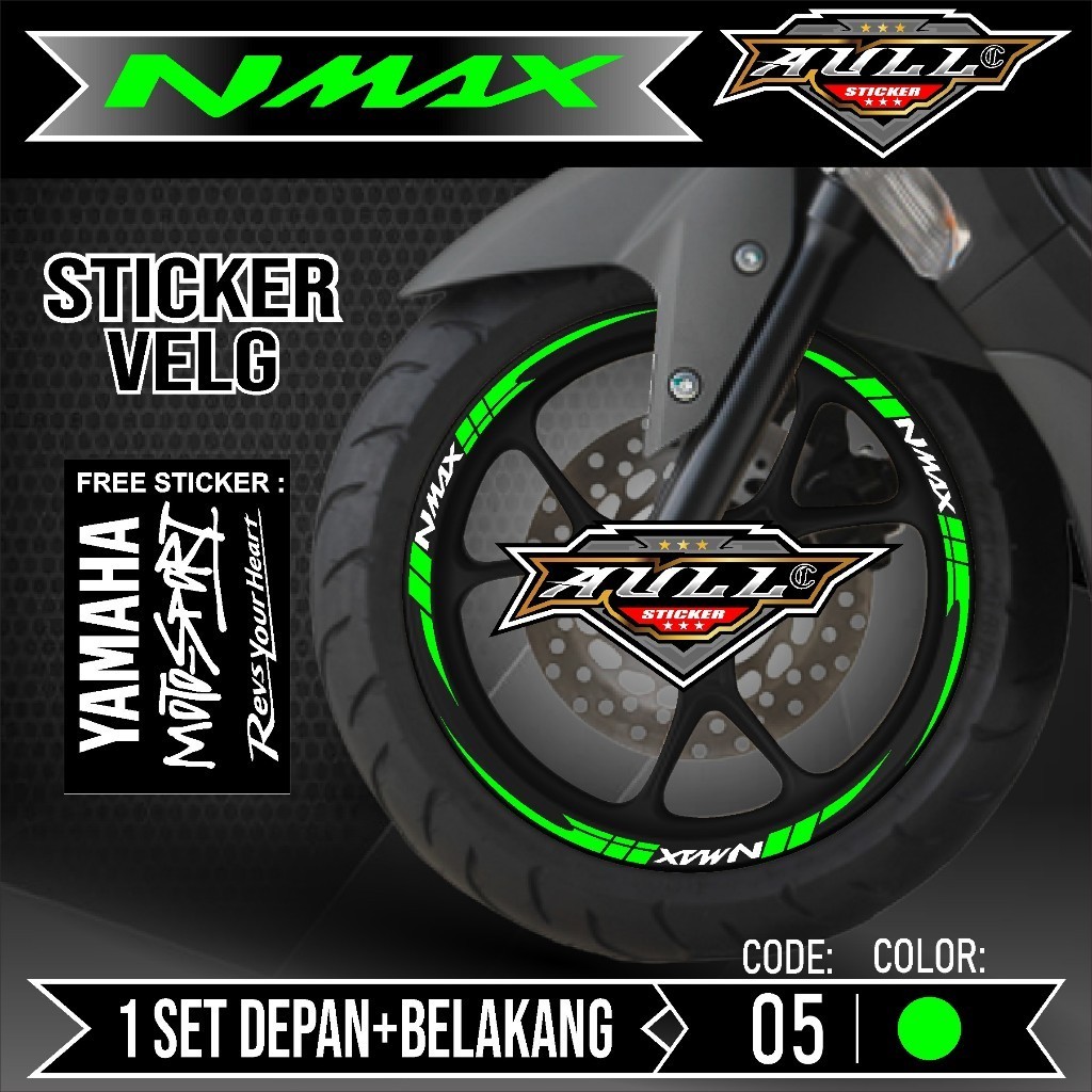 Sticker Velg Nmax Cutting Velg Motor Yamaha NMAX Old List Stiker Cutting Velk Ban Variasi Set Depan 