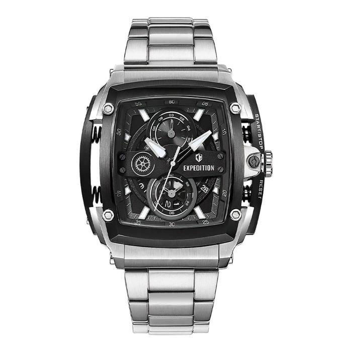 JAM TANGAN PRIA EXPEDITION 3008 EXP 3008 / E3008 / E 3008 RANTAI ORIGINAL QUARTZ - SILVER BLACK