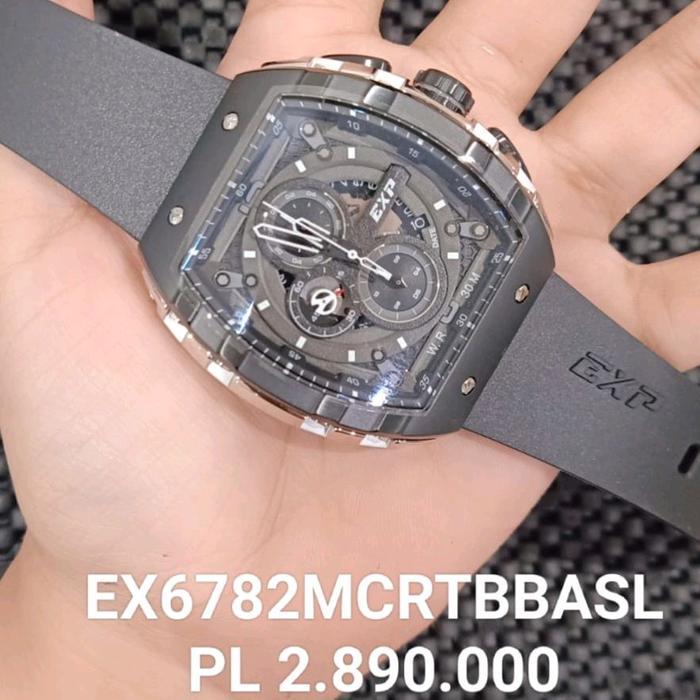 Expedition Pria Kotak E6782 Mc Case Silver Tali Karet EXP Fkm Original 100% - Black Silver