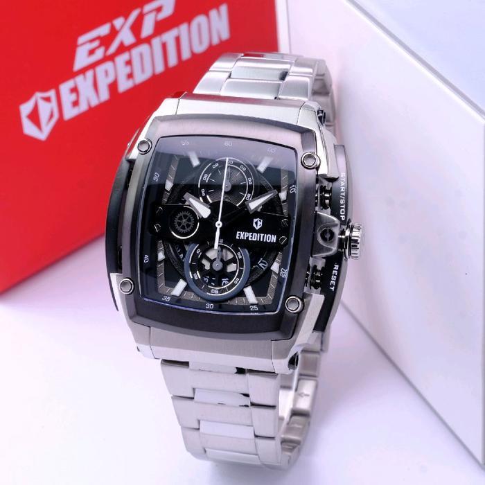 JAM TANGAN PRIA EXPEDITION E3008 / E 3008 SILVER BLACK ORIGINAL Watches