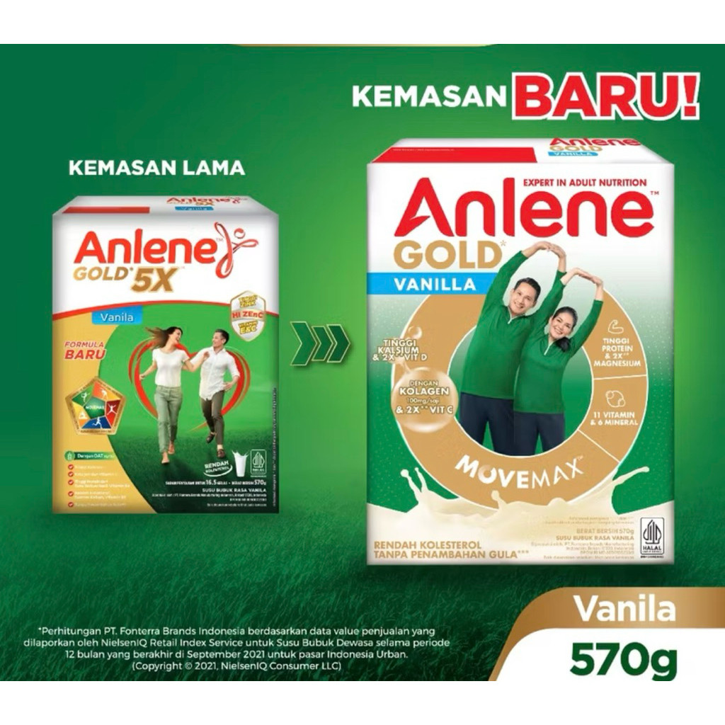 (21 guns) ANLENE GOLD 5X PLUS 570 GRAM VANILA COKLAT ORIGINAL PLAIN/600GR/ VANILLA/620gr/650gr EXP J