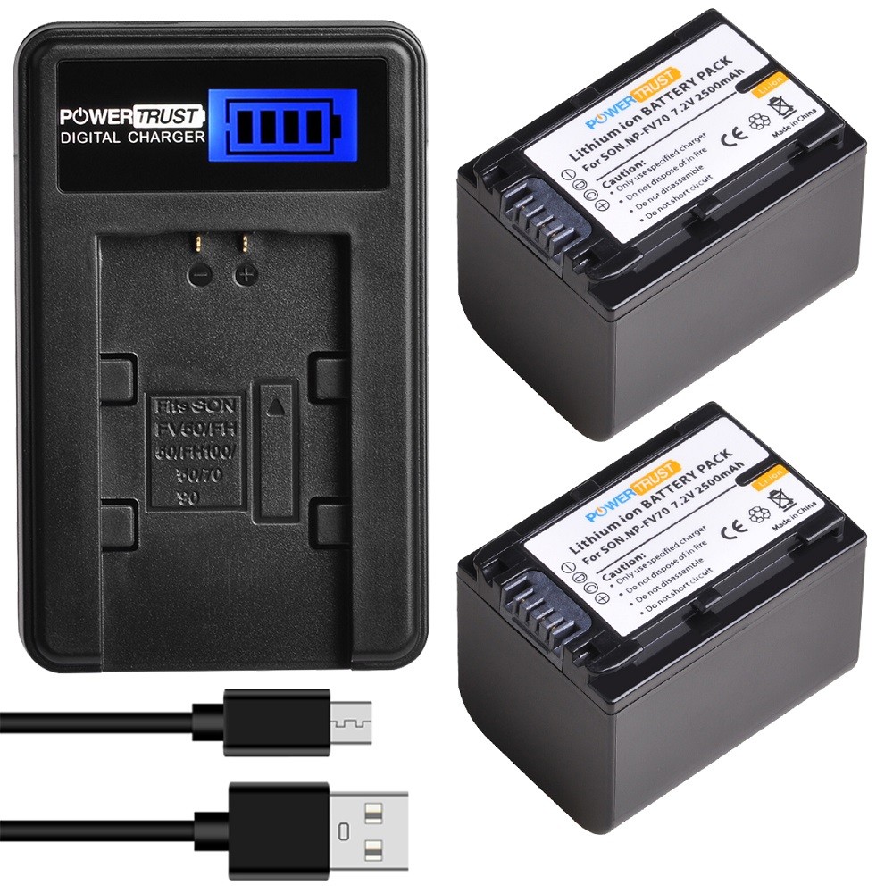 NPFV70 Battery Charger for Sony FDRAX53 AX700 AX33B, HDRCX455B CX675B CX900 PJ340 PJ540 PJ670B PJ810