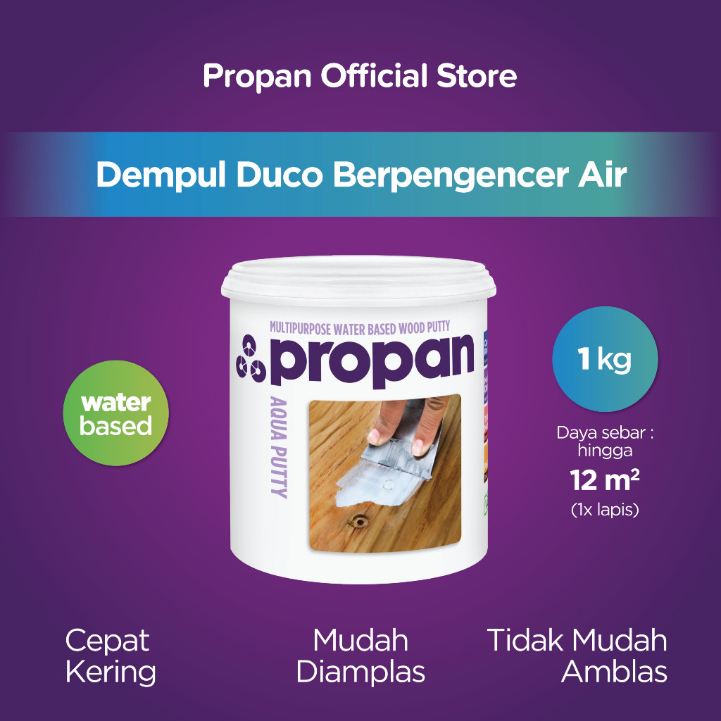 PROPAN Dempul Duco Kayu Waterbased Aqua Putty 1KG