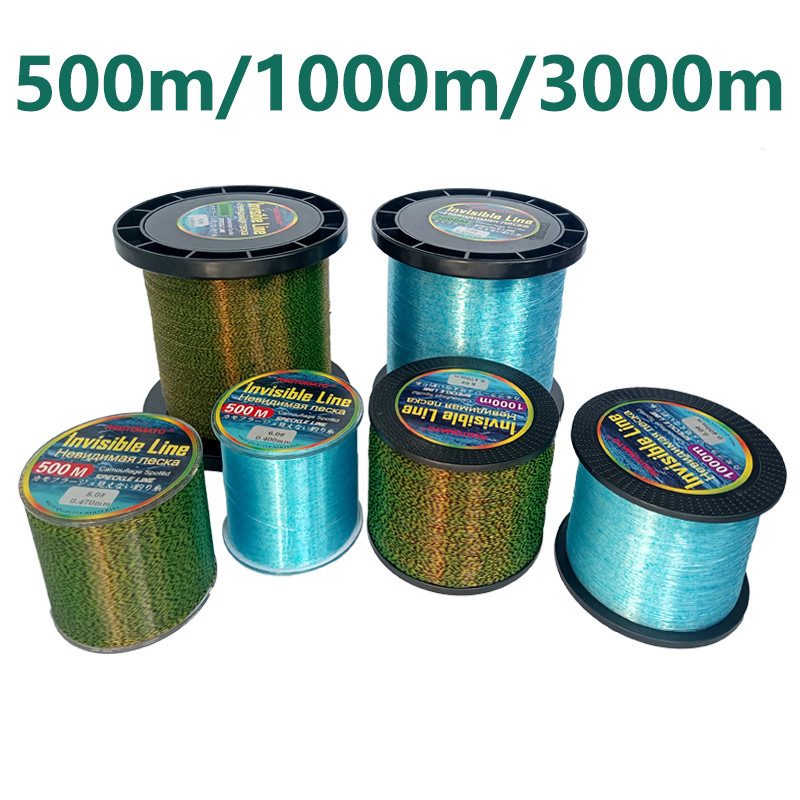 500m 1000m 3000m Speckle Fishing line 3D Invisible Spotted Line Monofilament Fluorocarbon Coated Fis