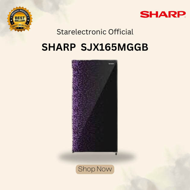 KULKAS SHARP  1 PINTU SJX165MGGB 128L/SJX-165MGGB/SJX 165MGGB/SHARP KULKAS 1 PINTU/ORIGINAL GARANSI