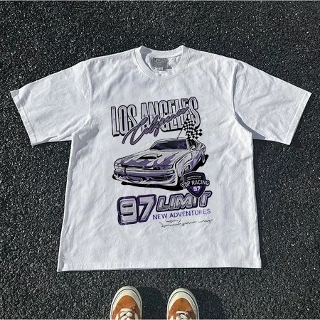 Kaos Streetwear Bergaya “American Motorcycle” | T-Shirt Unisex Motif Klasik Era 2000an - Desain Graf