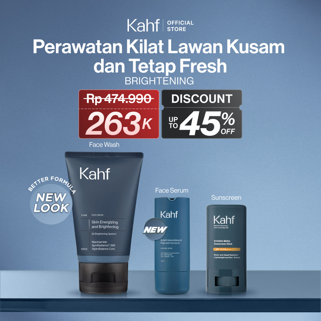 [KAHF BUNDLE 3IN1 PAKET PERAWATAN WAJAH] Paket Perawatan Kilat Lawan Kusam & Tetap Fresh (Face Wash,
