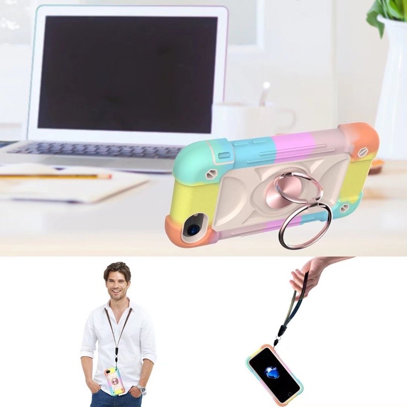 Armor Casing iPhone 6 7 8 Plus SE 4.7 2020 X XS XR Max Rainbow Shockproof Bumper Hard Full Protectio