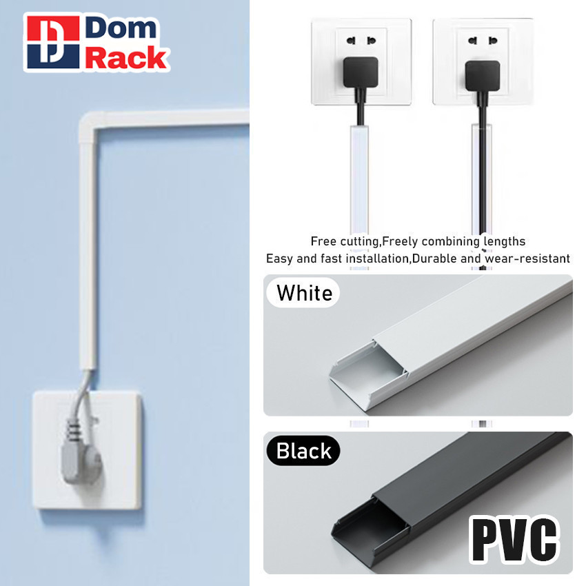 DOM RACK 1 Meter Penutup Kabel Dinding Tempel Dinding Lantai Kabel Cable Duct Ducting Dak Pvc Pelind