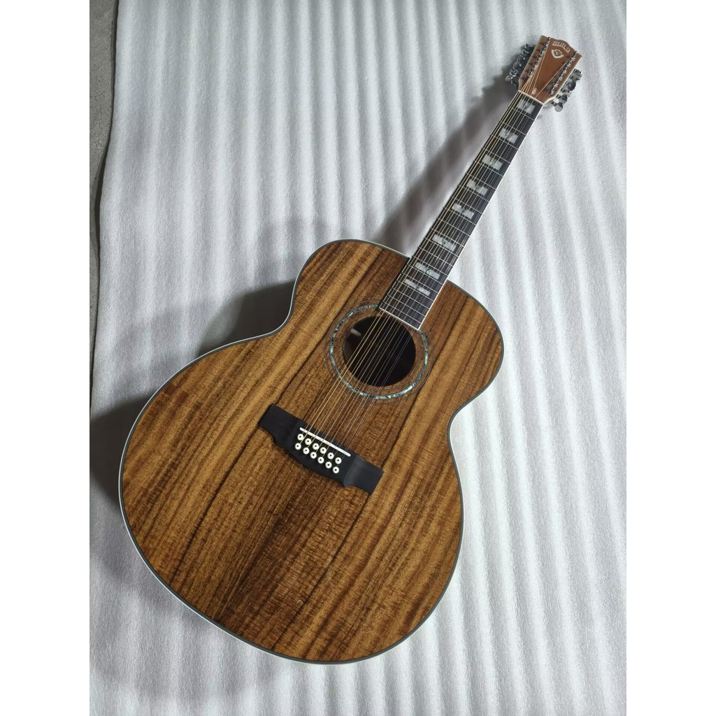 12 strings koa wood Acoustic Electric Guitar custom 12 strings guild F512 guitar with pickups