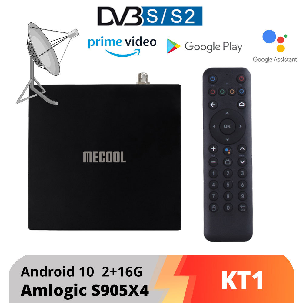 Mecool KT1 DVB S2 Bluetooth TV Box Android 10 Amlogic S905X4-B 4K 2T2R Dual WIFI BT Mea Player Set-T