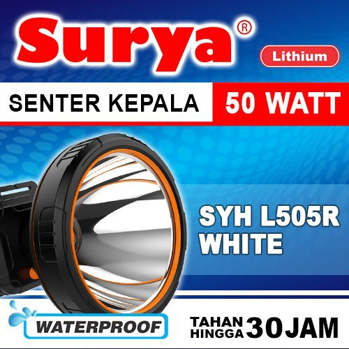 PROMO ||  SENTER KEPALA SELAM LED 50W SYH L505R - CAHAYA SUPER TERANG - JARAK JAUH - TAHAN LAMA HING