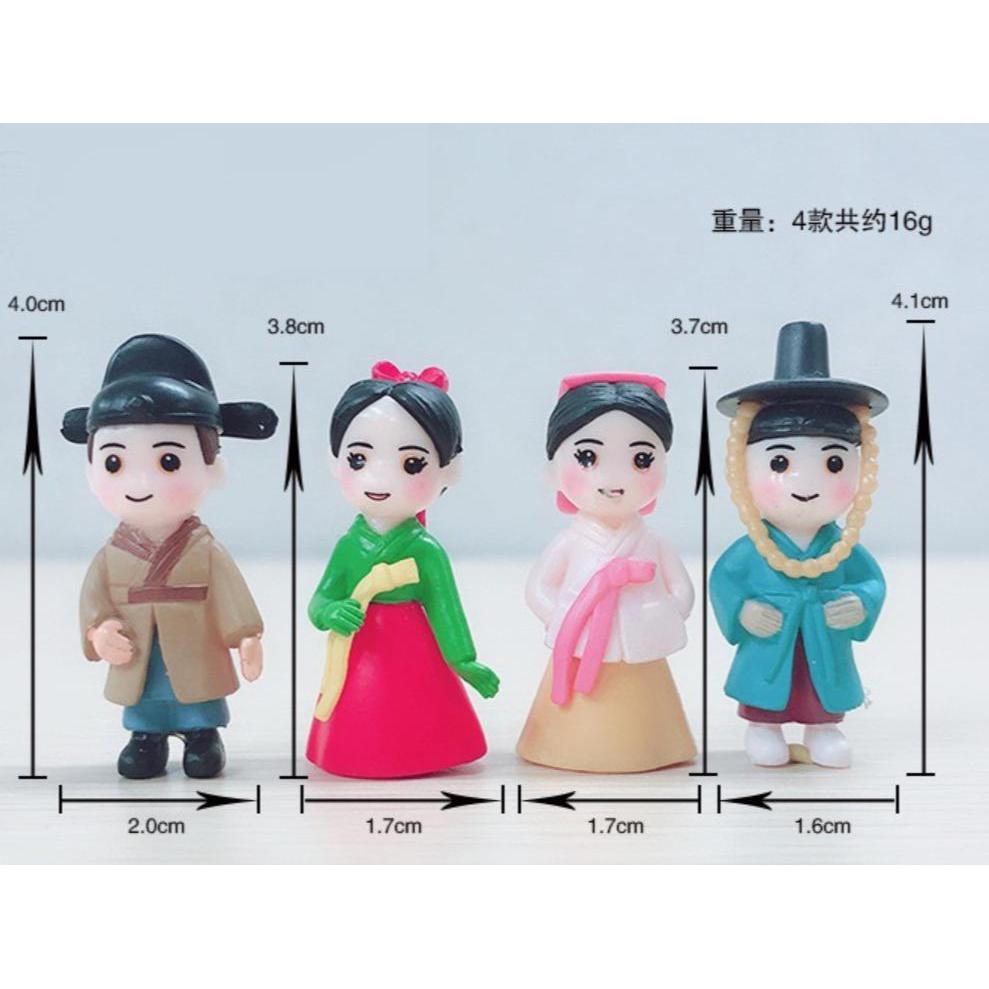 Figure Sepasang Orang Korea Ornamen Diorama Topper Cake Hiasan Aquarium Paludarium Diorama Miniatur