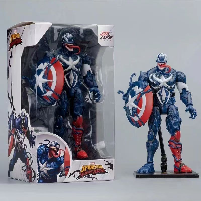 Original ZD TOYS Marvel Legends Avengers Venom Parasite Series VENOMIZED CAPTAIN AMERICA/BLACK PANTH