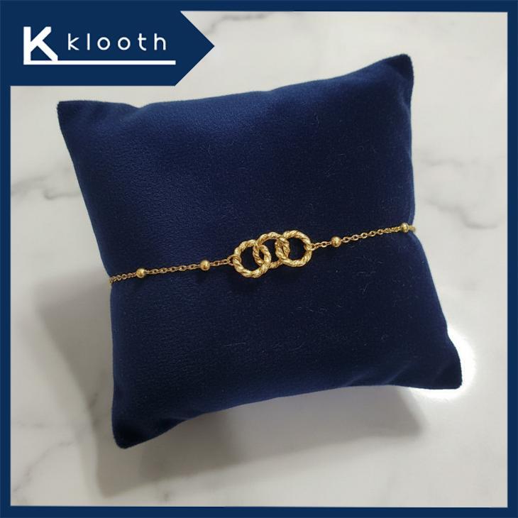 KLOOTH.ID - Gelang Tangan Titanium Wanita Serut Capit Lobster Titanium Triplelity - GOLD