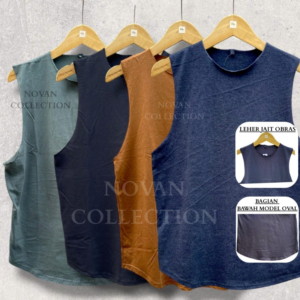 (1 PAKET ISI 6 PCS) Baju Kaos Singlet Pria JUMBO XXL Kaos Tanktop Pria Kaos Singlet Lekbong Pria Len
