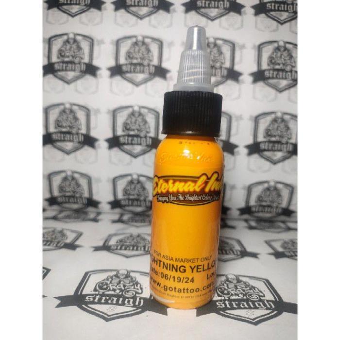 Tinta tattoo ETERNAL INK 30ML/1oz warna LIGHTNING YELLOW pewarna tato