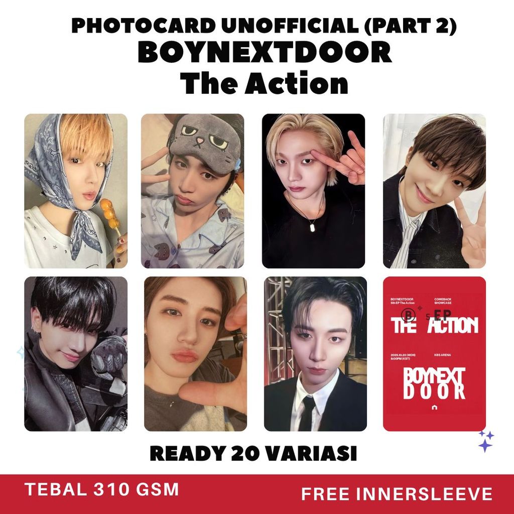 Photocard Boynextdoor Unofficial Premium Photocard the action lomocard merch Jaehyun Leehan Riwoo Su