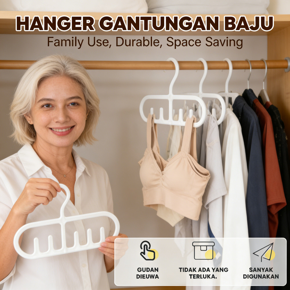 Hanger Baju Gantungan Keluarga Gantungan Asrama Bekas Jaket Untuk