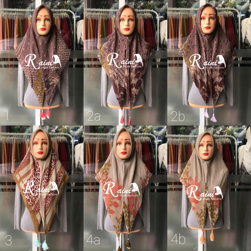 RAINI - Hijab Segi Empat Motif Plisket Voal by Azara