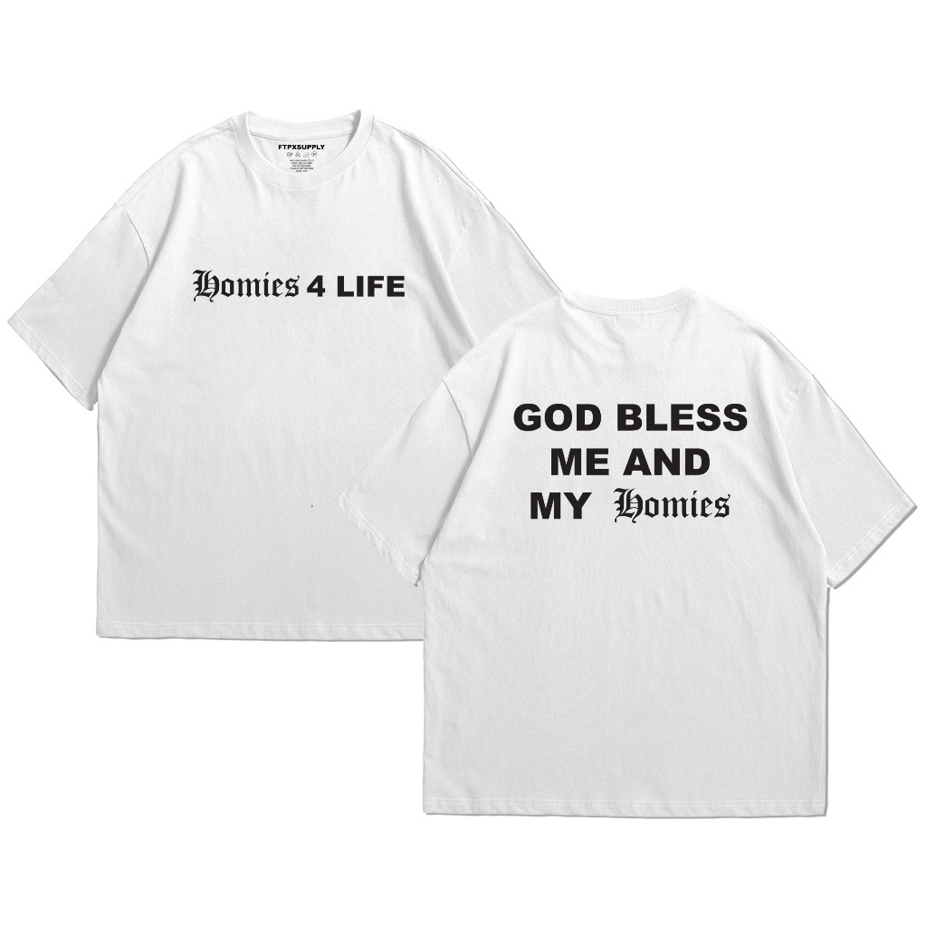 FTP - T-SHIRT HOMIES K3BI WHITE / COTTON COMBED 24S / PAKAIAN PRIA DAN WANITA / Y2K / HIPHOP / HARDC
