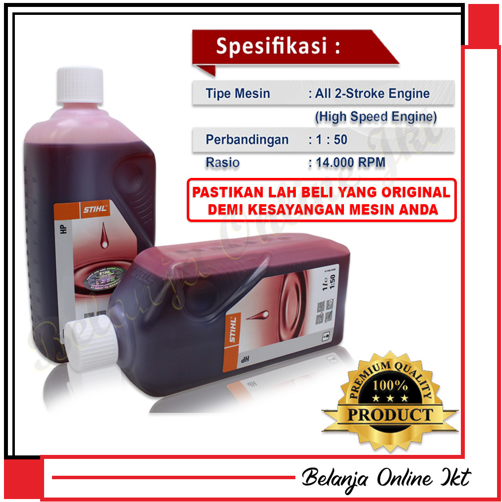 SEMAGOOL STIHL Oli 2 Tak 1 Liter Oli Mesin 2 Tak Oli Mesin Chainsaw Gergaji Potong Mesin Oli Potong 
