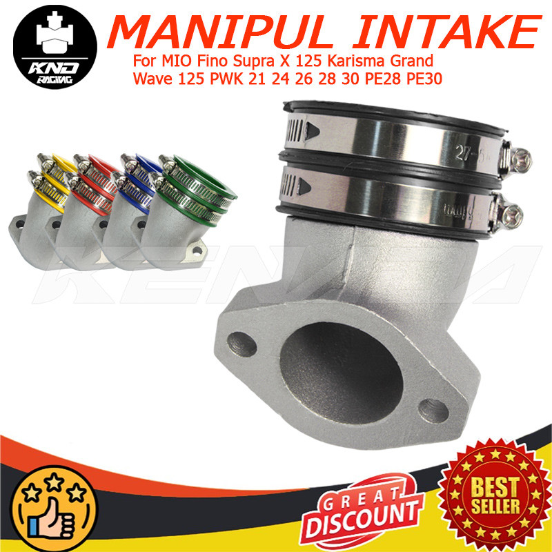 Manipol Karbu Intake Manifold 4 Valve MIO Fino Supra X 125 Karisma Grand Wave 125 PWK 21 24 26 28 30