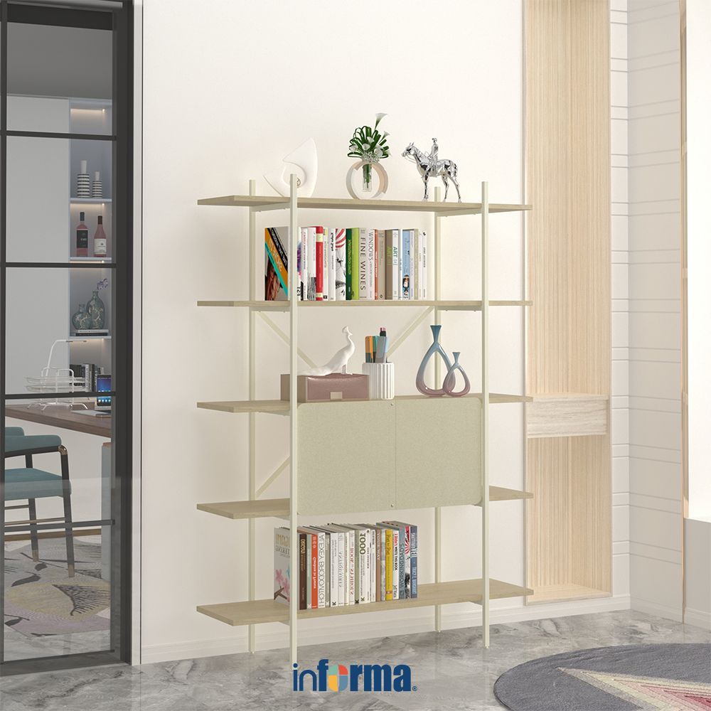 Informa Sanji Rak Buku 5 Tingkat Bookshelf Susun Rak Bacaan Shelf Buku Lemari Buku