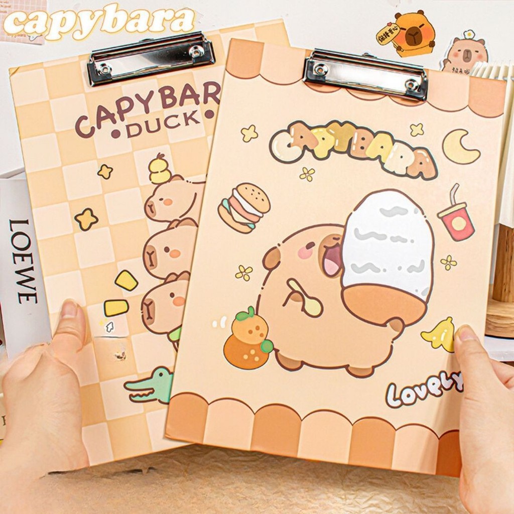 BB Tatakan Kertas Ujian Papan Jalan A4 Single Layer Motif Capybara Cute Kartun Kapibara Lucu Aesthet