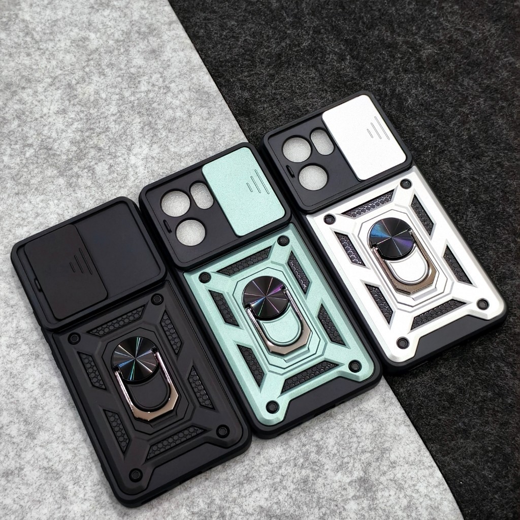 Oppo Reno 13F 4G 5G - SGFlip Army Ring Flip Lens Armor Case Shockproof