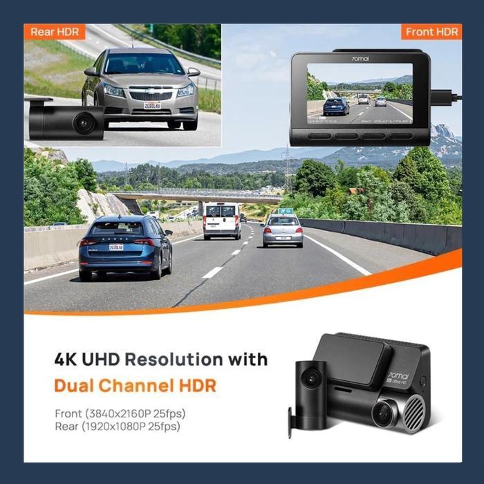 70mai Dash Cam A810 4K 2160P Set 4G Live Control GPS Night Vision Dashcam Kamera Mobil - A810 Set, S
