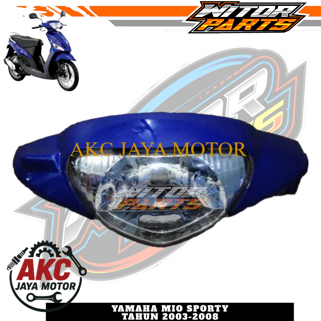 Batok Kepala Depan Mio Sporty Plus Reflektor Lampu Depan Biru / Batok Depan Mio Sporty Plus Lampu Bi