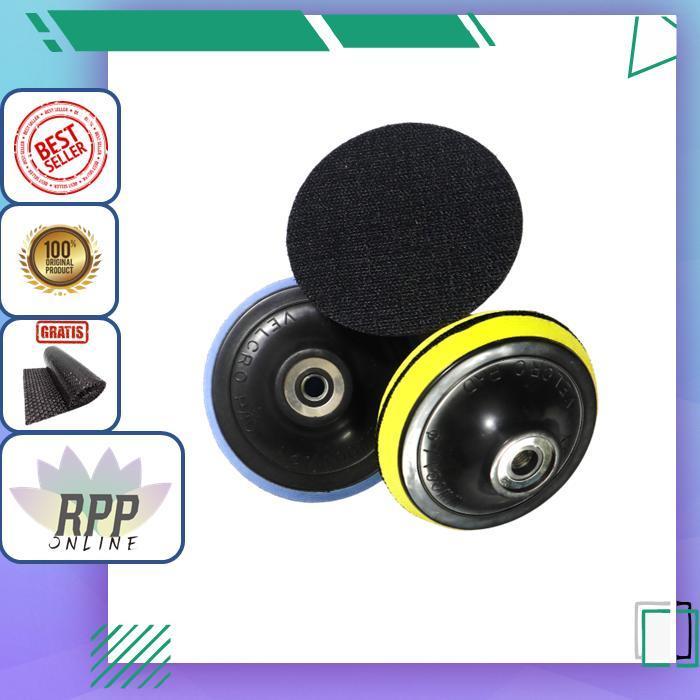 Tatakan Amplas Bulat Velcro Pad Dudukan Krek Amplas Gerinda 4" 4 inch / Rubber Pad Pad Velcro